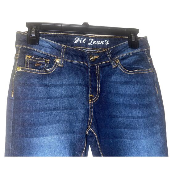 Fil Jeans Dark Washed Denim Patched Super Skinny Jeans Sz 3 (WAIST 27”) Len 29” - Picture 3 of 9